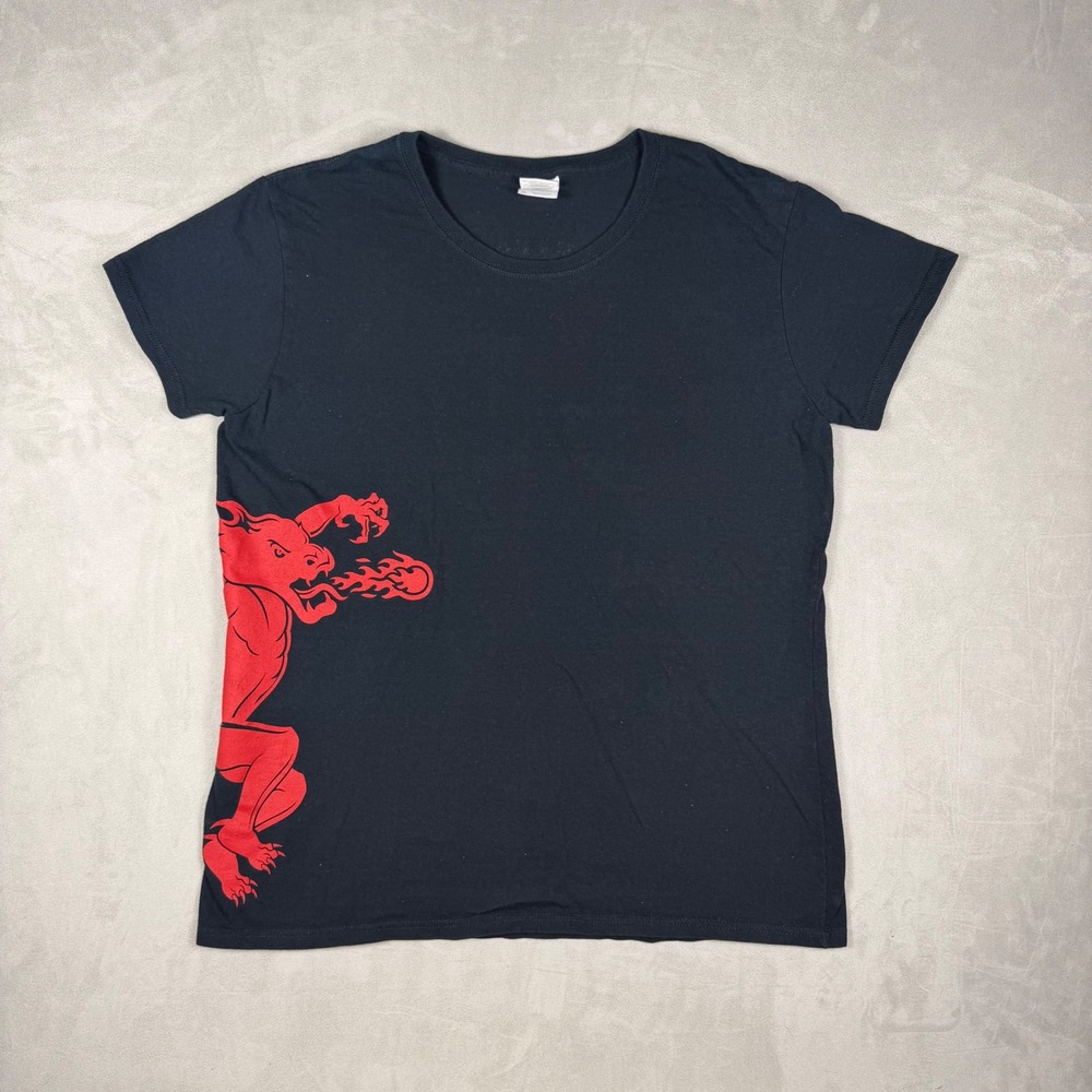Y2K Men Fireball Cinnamon Whisky Dragon Graphic T-Shirt Bar Promo XL